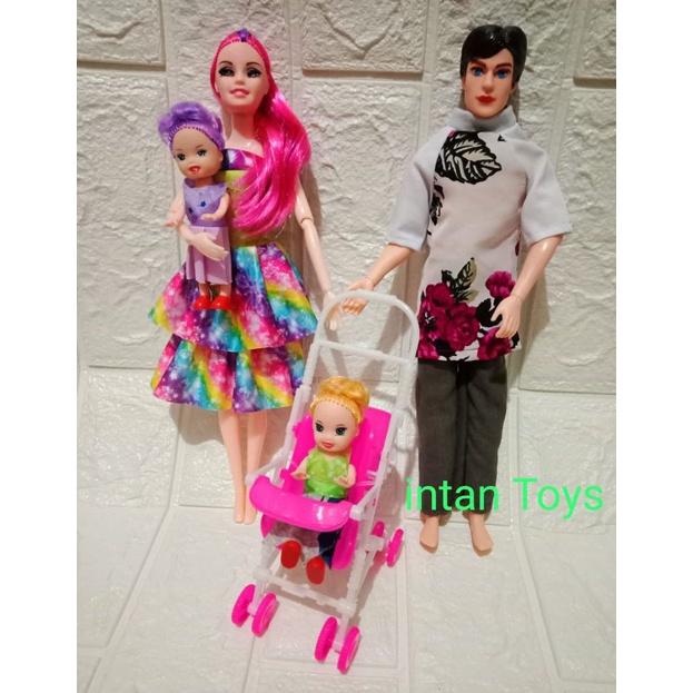 2pcs Boneka Pivotal+2pcs Boneka anak+1pcs stroller