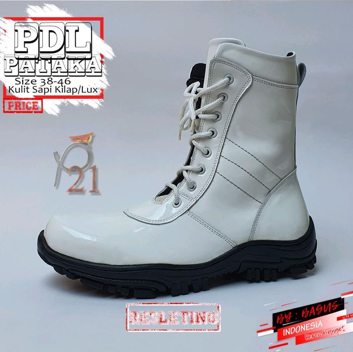 sepatu dinas lapangan pdl putih pataka