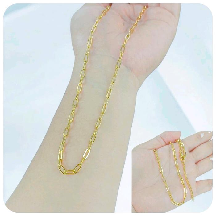 kalung titanium paper clip warna gold