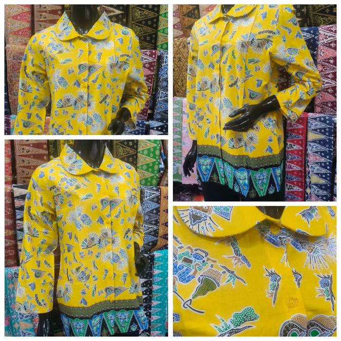 blouse batik betawi kode keong mas kuning