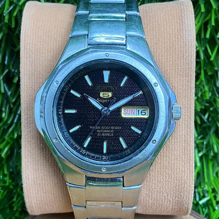 SEIKO Superior Automatic 7S26-00X0 Black Dial Day Date Watch Vintage Jam Tangan Pria Antik