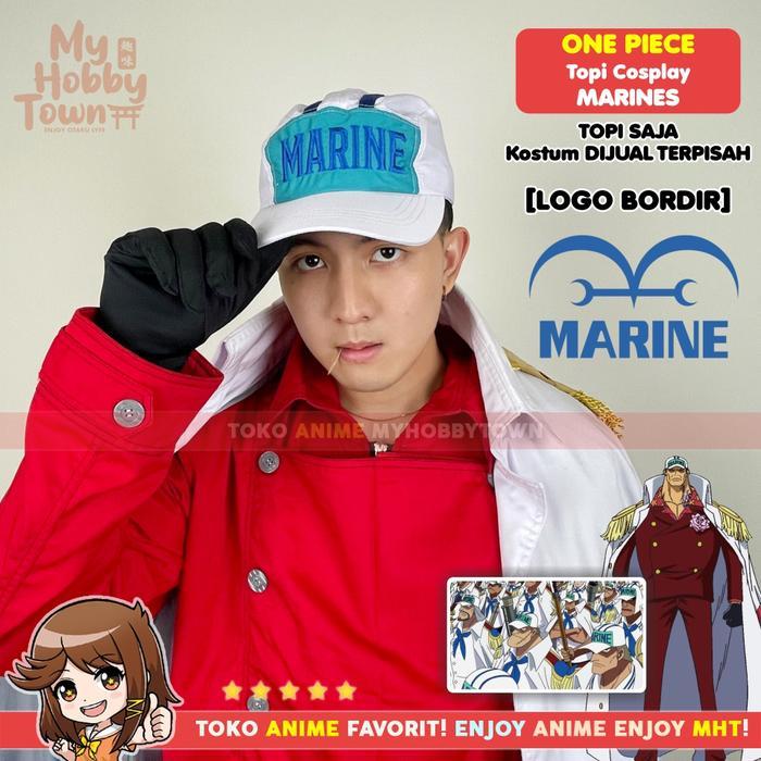 Topi Cosplay Anime One Piece Marine Admiral Akainu Aokiji Kizaru