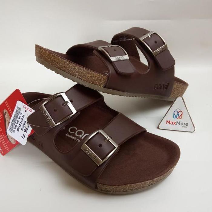 TERLARIS - Sendal Carvil Pria Original Sandal Jepit Cowok Carvil Benzo 01 Casual Hitam Size 39 s/d 4