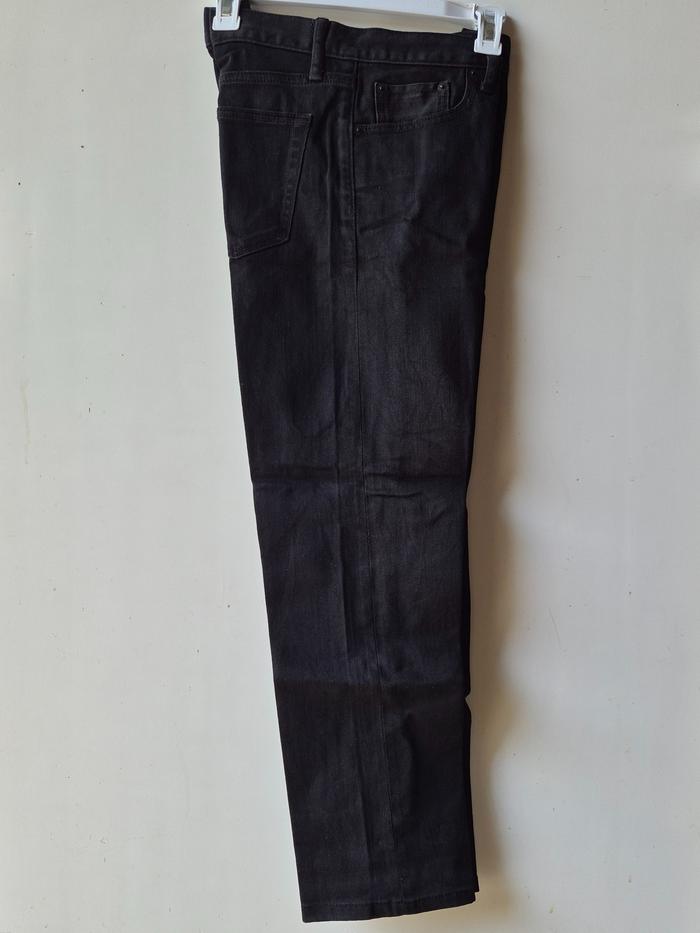 UNIQLO Men Stretch Selvedge Slim-Fit Jeans Black Celana Panjang Denim Pria Size 30 Hitam