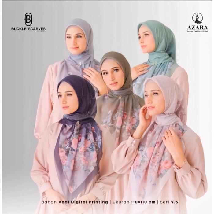 Hijab Buckle scrave motif ecer seragaman azara