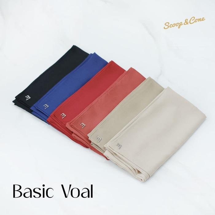 Ready New Hijab Basic Voal Scarf By Scoop And Cone/Bahan Voal Premium/Size 115X115Cm/Kerudung Segi E