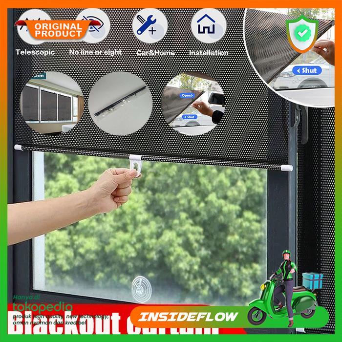 tirai jendela penahan panas sinar matahari gulung roller blind curtain