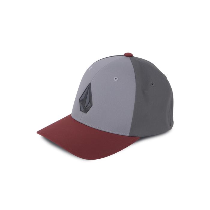 VOLCOM MCP STONE TECH FLEXFIT DELTA HAT BURGUNDY