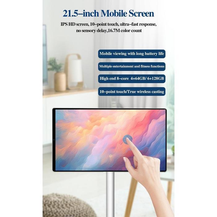 Custom 21.5Inch Hd Led Touch Screen Android 10 Portable Wireless White Smart Tv Home/Hotel Eng