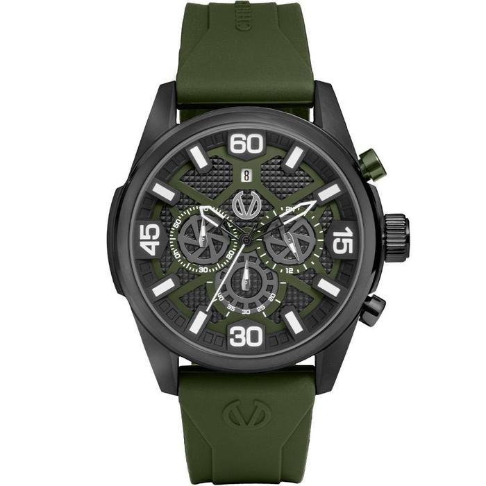 Jam Tangan CHRIST VERRA Velocity Chrono CV 12254G-36 BLK/GRN Rubber Strap