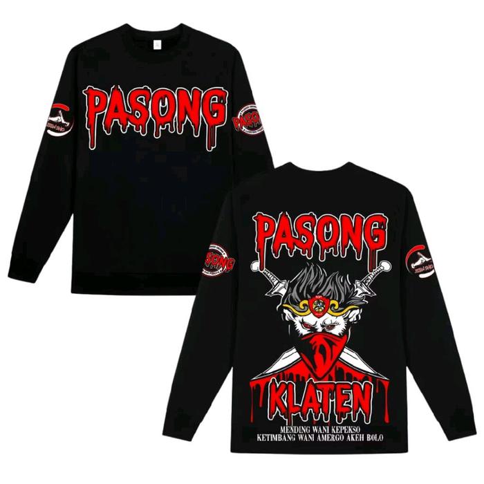 PROMO!!! Longsleeve Pasong Klaten Bahan Cotton Combed Warna Hitam