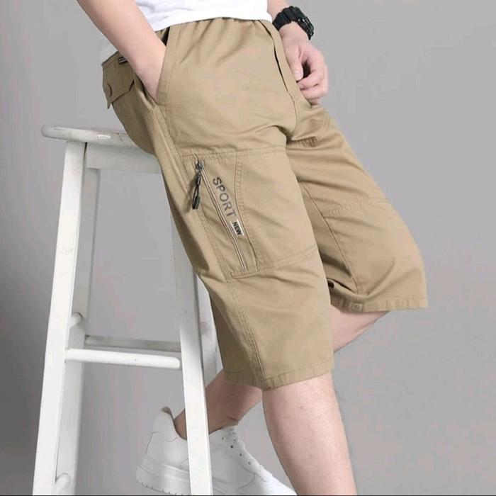 Celana Pendek staylis ziper Gabriel / - Model Terbaru Cargo Pria Dewasa Casual, Bahan Ripstok Tahan 