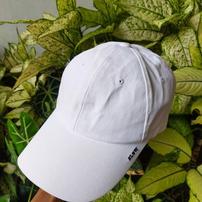 Slow Acid Korean Streetwear Cap Topi Putih Simple