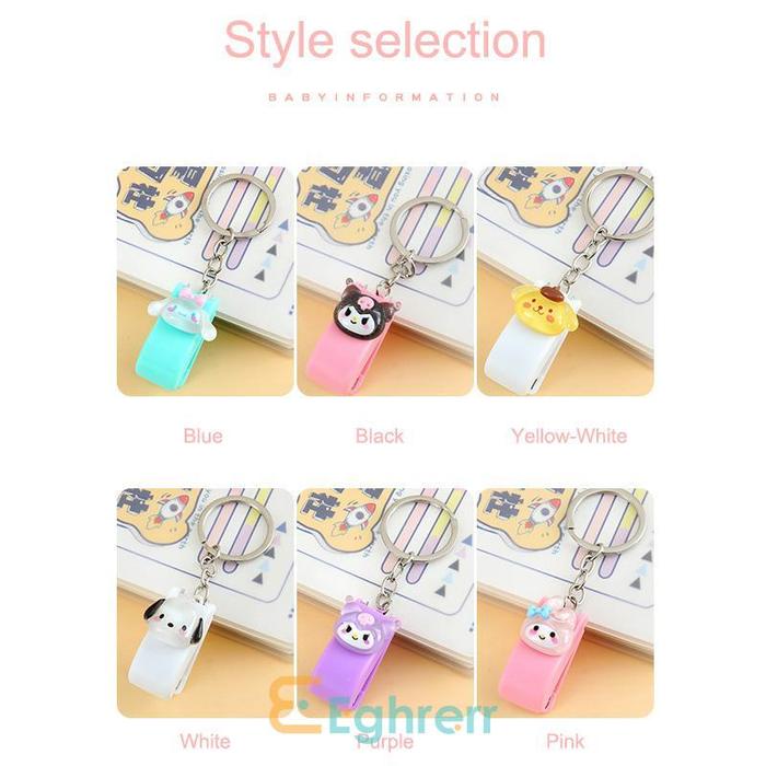 ✨EG-Stapler Mini Portable Motif Kartun Lucu Staples Bentuk Sanrio Pola Kuromi Melody Hello Kitty Kar