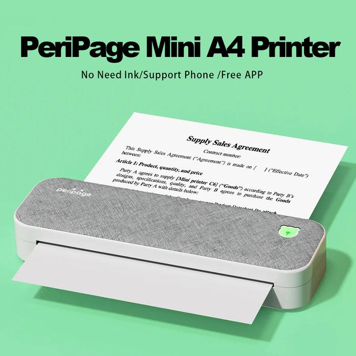 PeriPage A40 Portable Mini Thermal Printer A4 Paper Photo Printer