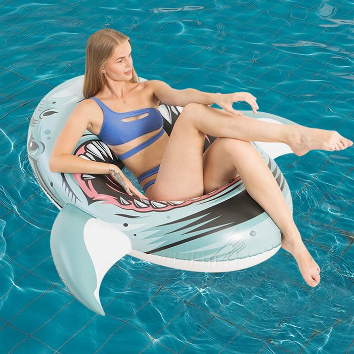 Inflatable Shark Pool Float Pool Lounge Chairs for Swimming Tube Raft