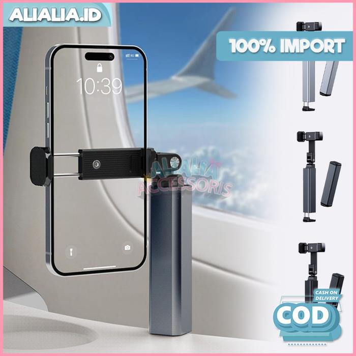 Phone Holder Portable Travel Stand Handphone Meja Bisa Dilipat Alat Selfi Vlog Multifungsi Universal