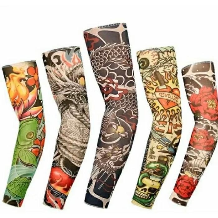 12 Pasang Manset Tatoo Deker Tangan Sarung Lengan Tato Pria Wanita