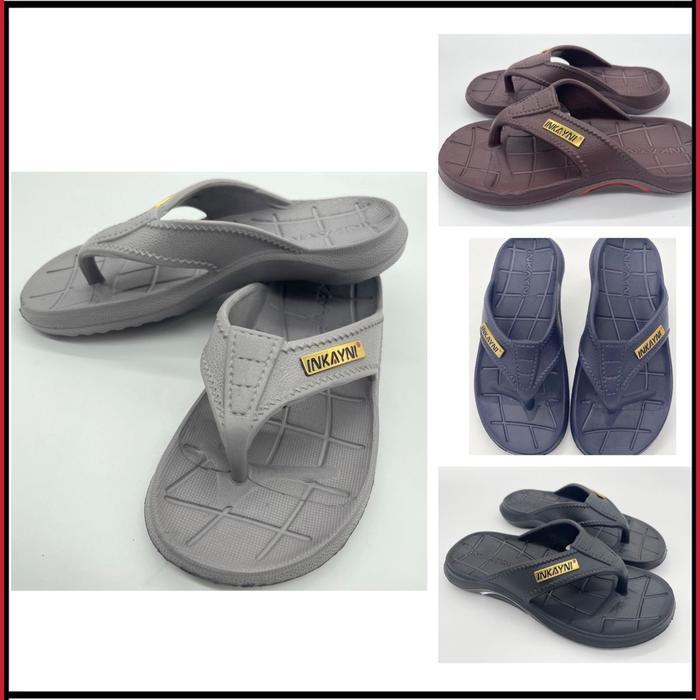 Ready Yk6039 Sandal Jepit Karet Pria Dewasa Remaja Sandal Jepit Pria Merek Inkayni Size 39-44 Coklat