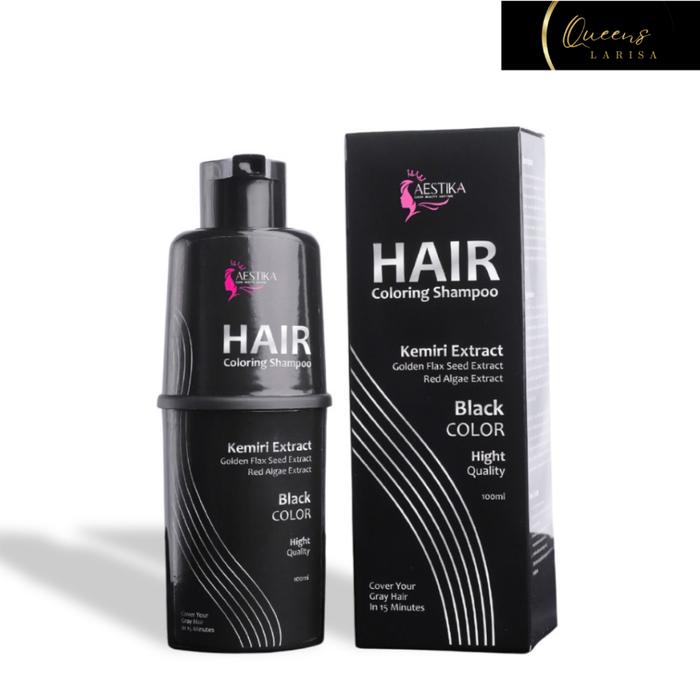Aestika Shampo Kemiri Penghitam Rambut BPOM - HAIR COLORING SHAMPOO , Penghitam Uban, Penghitam ram