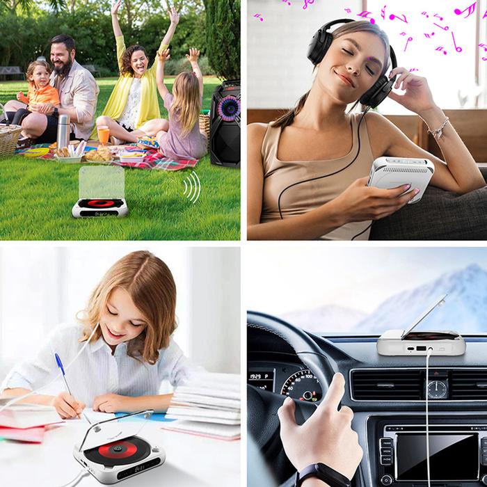 Bluetooth-Compatible CD Player USB AUX Playback CD Music Player