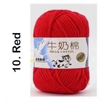 Benang Rajut Milk Cotton 10-18 - 10 Red