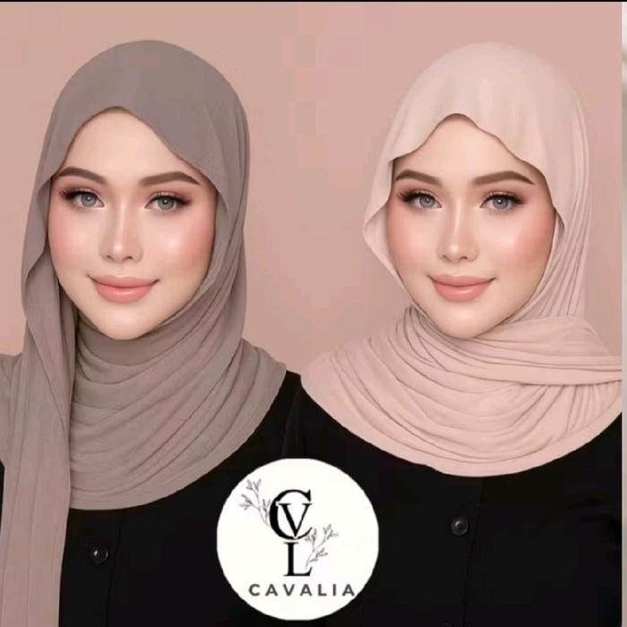 Hijab Pashmina kaos Rayon Kerudung Muslim Wanita Dewasa Instan Panjang Oval elvyabdullah kuwaiti