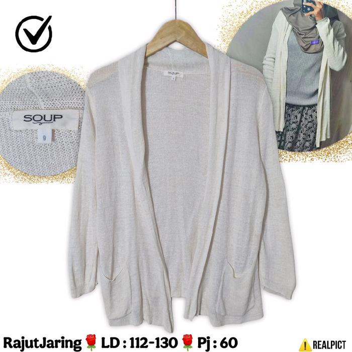 SOUP Outer Rajut Jaring All Size M L XL Long BW Cardigan not Uniqlo Auter Knit Korean Style Branded 
