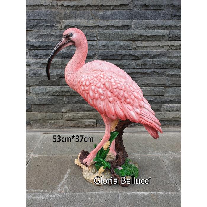 patung pajangan burung flamingo jumbo miniatur bangau dekorasi outdoor hiasan taman