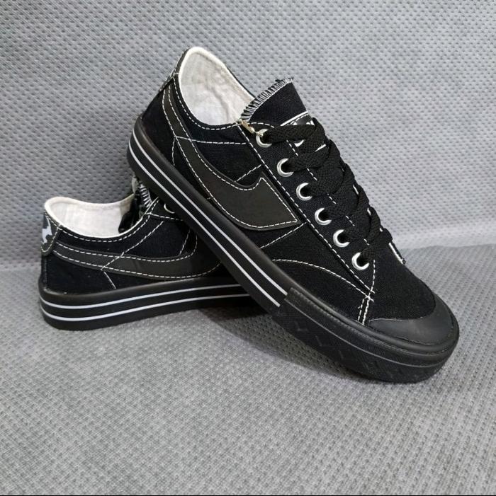 Sepatu Kompas Low blck Pria Wanita Kasual - Model Terbaru - Shoes, Casual talisepatu Black