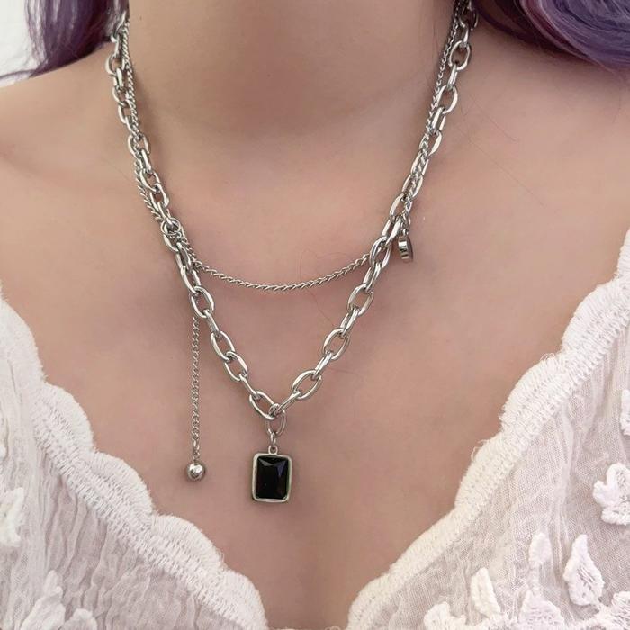 AURA VIBE-Kalung favorit para influencer Instagram – warna tahan lama tidak luntur, gaya hip-hop uni