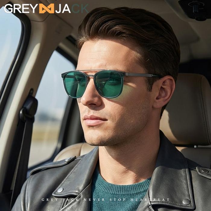 GREY JACK KACAMATA HITAM SUNGLASSES POLARIZED ANTI SILAU UV400 BAHAN TR90+METAL MODEL KOTAK KOKOH DA