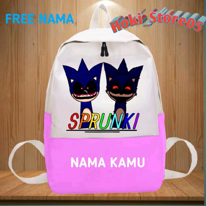 Tas Ransel Anak SD,TK SONIC EXE HORROR SONIC SPRUNKI OC, Unisex, High Quality, D300 PVC Material, Al