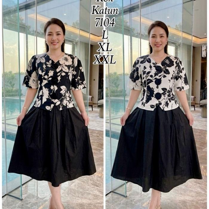 Setelan Rok Katun Xing Lung Premium Bahan Katun Premium Nyaman Adem & Menyerap Keringat