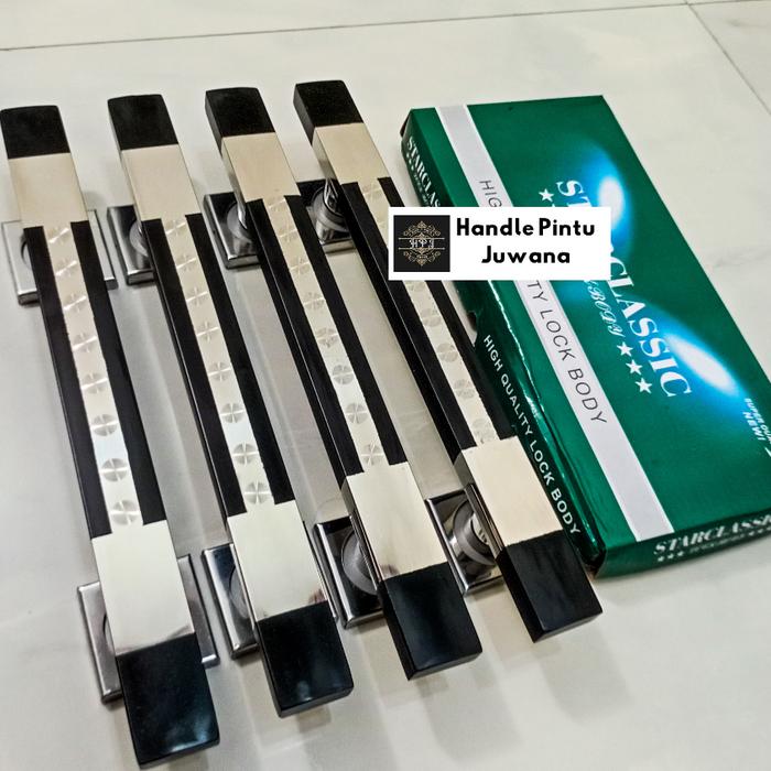 4 gagang pintu rumah set body kunci handle pintu rumah 35cm 45cm 60cm stainless anti karat gagang pi