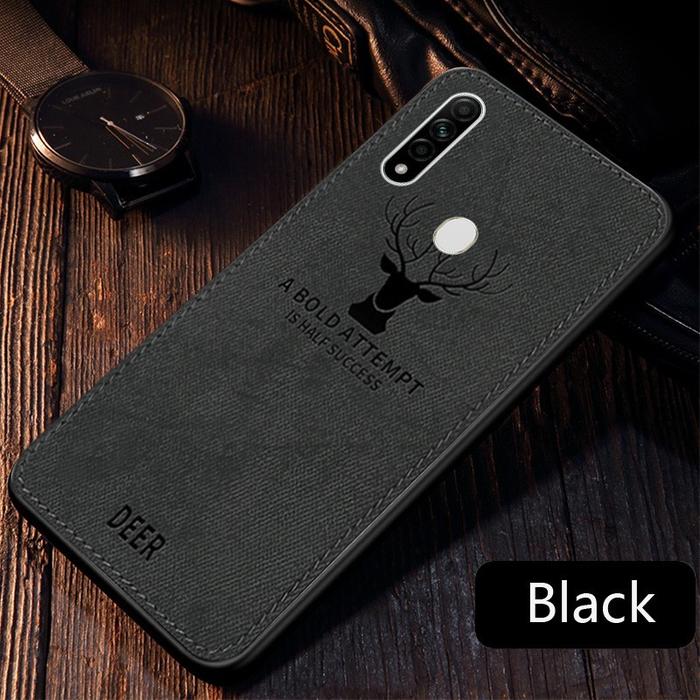 CASE RUSA OPPO A31 2020 A8 A52 A92 A72 LEATHER 3D DEER CASE CLOTH SOFTCASE FULLCOVER