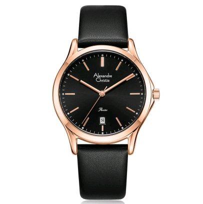 AC 2969 LD Alexandre Christie Jam Tangan Wanita Desain Elegan Rose gold black