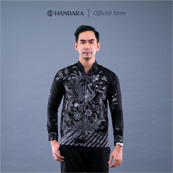 Batik Handara - Srigunting Hitam Kemeja Pria Furing Erro