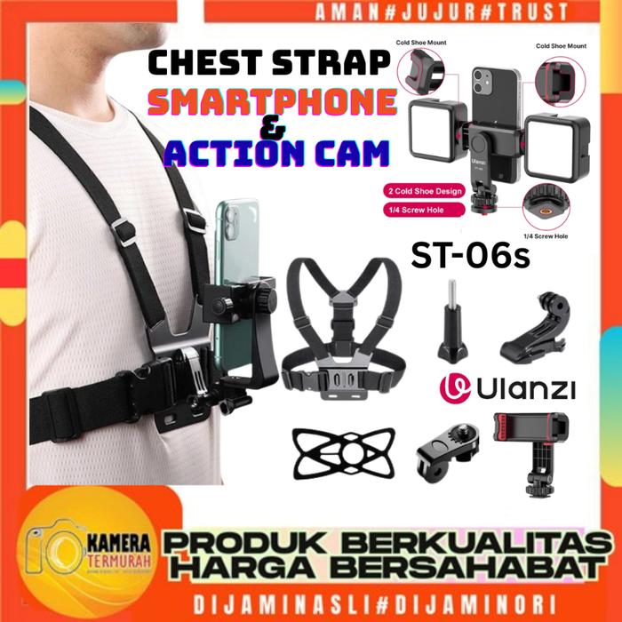 Chest Strap HP Vlog Smartphone Body Clamp Motovlog Holder HP Tali Dada Handphone & Camera Vlogger