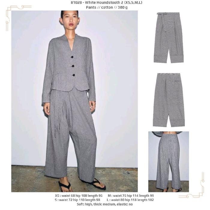 81028 - White Houndstooth Pants