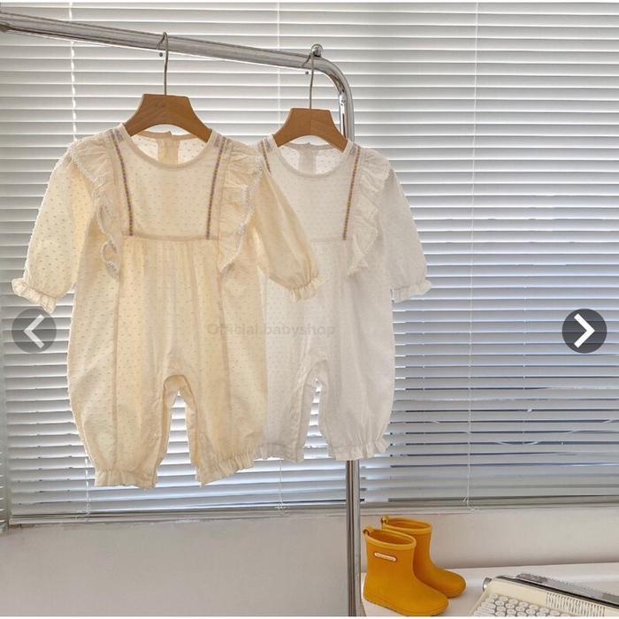 JUMPER RUFFLE BASIC BAYI | JUMPSUIT ROMPER BAJU PAKAIAN ANAK