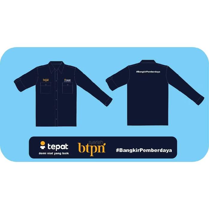 kemeja BTPN Syariah baju pdh BTPN Syariah navy panjang