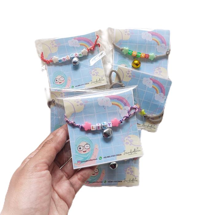 gelang custom - gelang custom nama anak - gelang nama - gelang tali nama