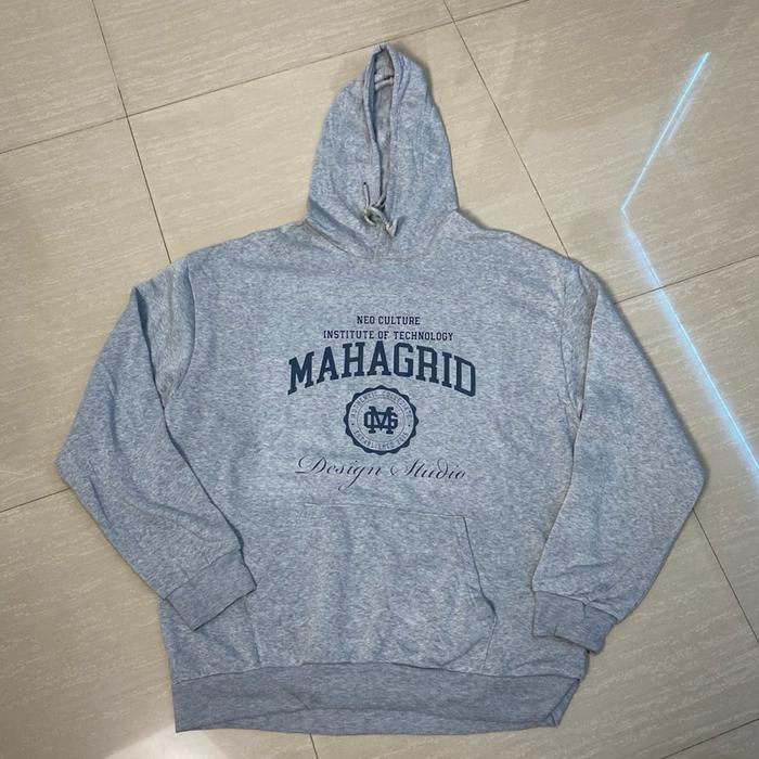Mahagrid Hoodie Unisex Motif Mahagrid Desain Studio Grey