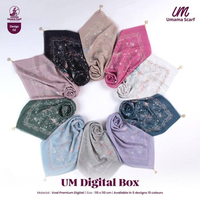 2 Hijab Box motif Umama Scarf   -   Digital Scarf Box Motif
