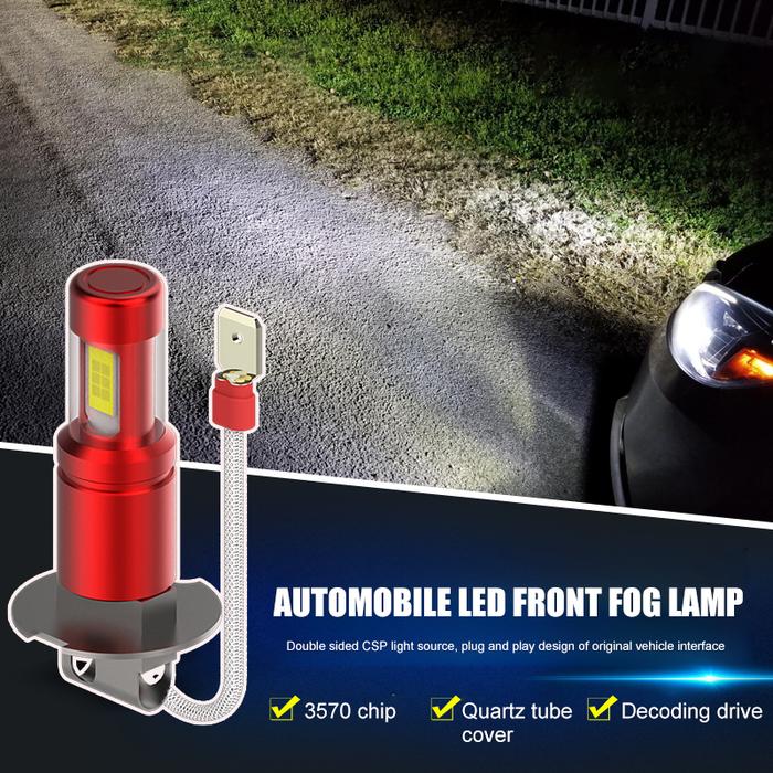 Super Terang untuk H1 H3 Lampu Depan LED Lampu Kabut 6000K Lampu