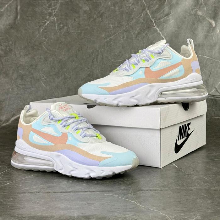 AIR MAX 270 REACT WHITE PEACH BLUE 100% BNIB