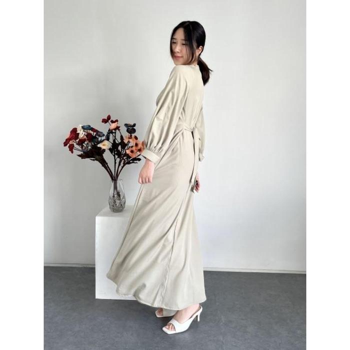 Shena Dress Satin Silk Premium Baju Fashion Wanita Kondangan Wisuda Couple Muslimah Gamis Lebaran Br