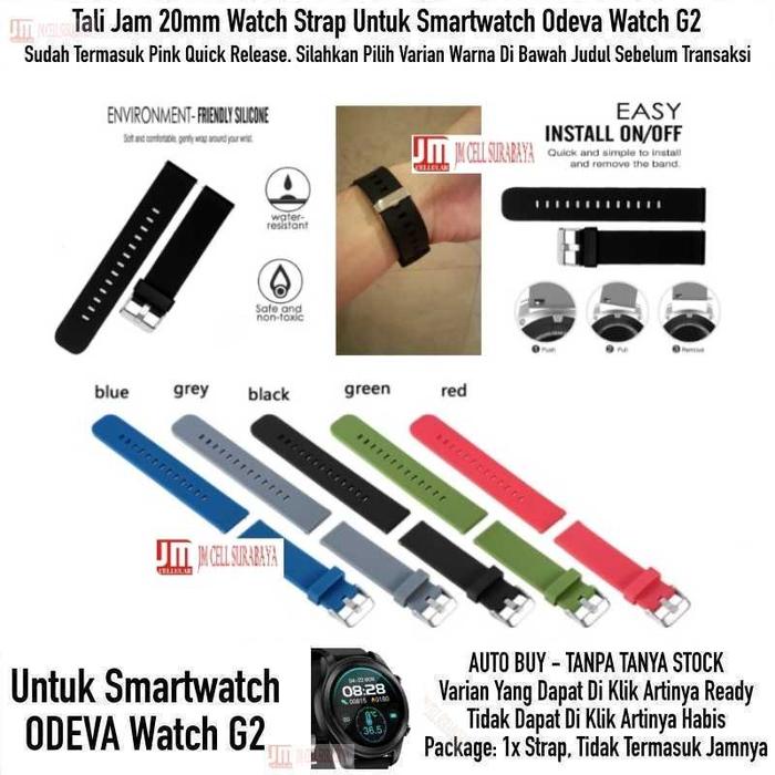 [PREMIER-W] PLS 20MM POLOS TALI JAM WATCH STRAP SMARTWATCH ODEVA WATCH G2 - RUBBER LEMBUT HALUS HIGH