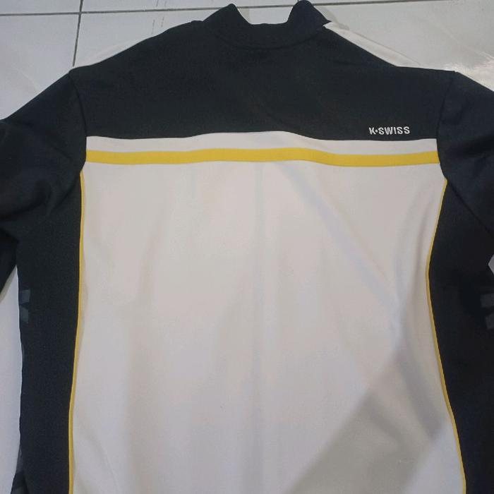 JAKET K.SWISS  Pria Hitam Distro Katun Casual